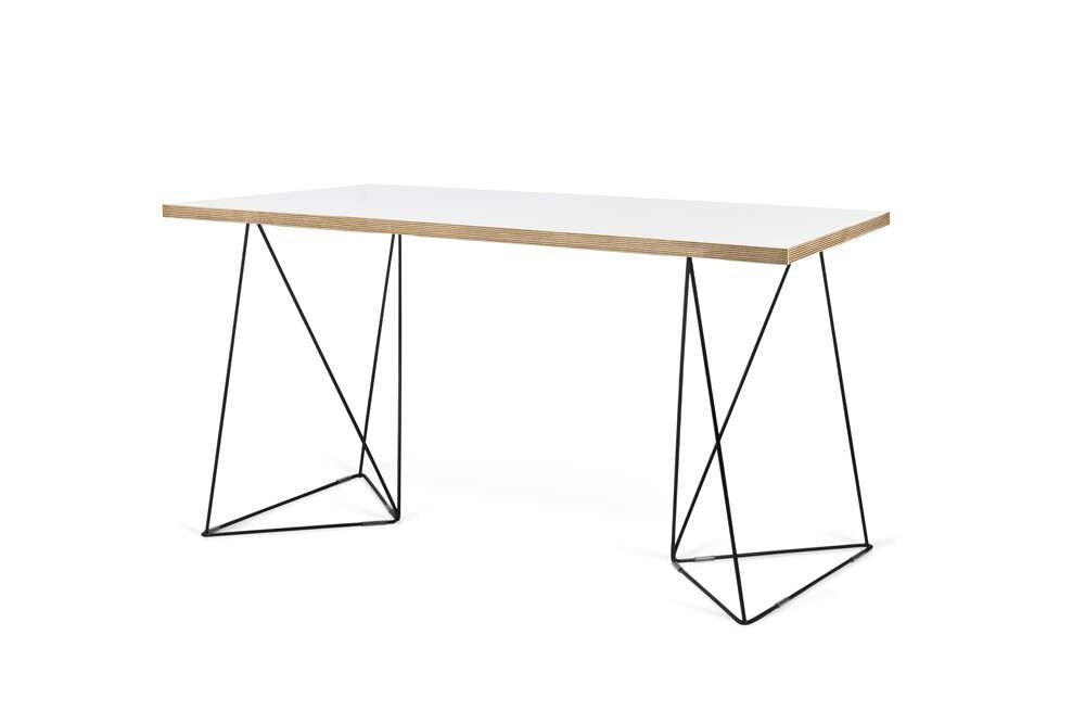TEMAHOME - Flow Desk in Pure White & Plywood / Black Lacquered Steel - 9500053214 veiw 3
