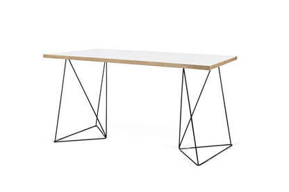 TEMAHOME - Flow Desk in Pure White & Plywood / Black Lacquered Steel - 9500053214 veiw 3