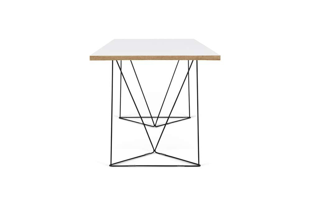 TEMAHOME - Flow Desk in Pure White & Plywood / Black Lacquered Steel - 9500053214 veiw 4