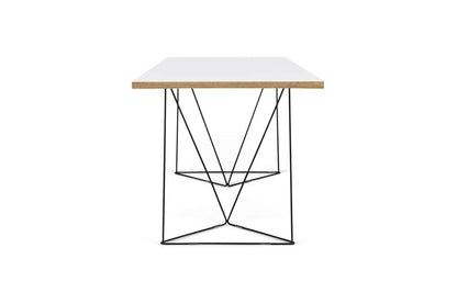 TEMAHOME - Flow Desk in Pure White & Plywood / Black Lacquered Steel - 9500053214 veiw 4