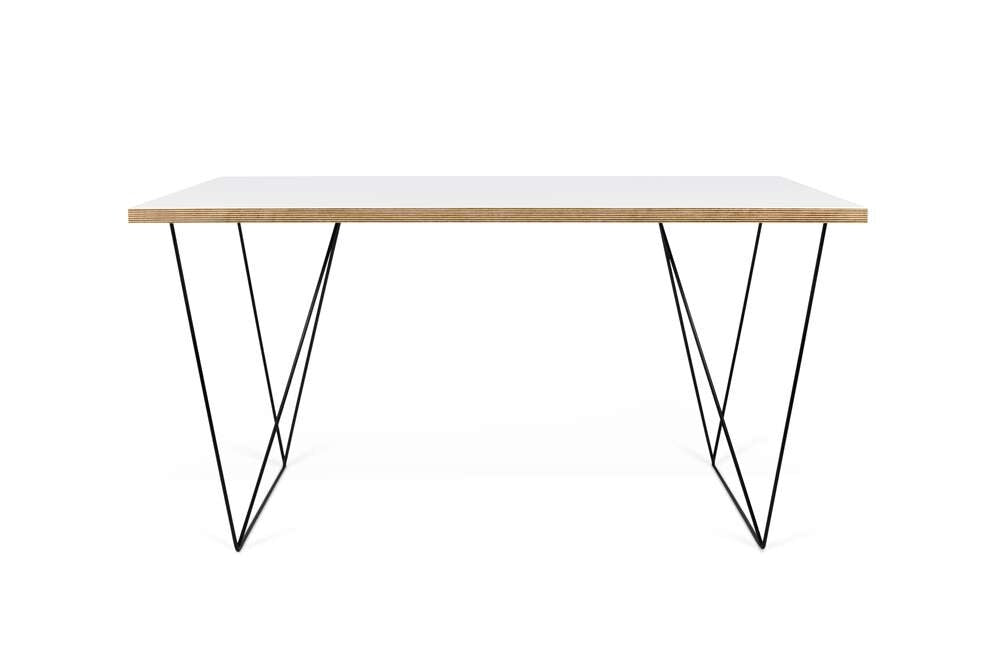 TEMAHOME - Flow Desk in Pure White & Plywood / Black Lacquered Steel - 9500053214 veiw 5