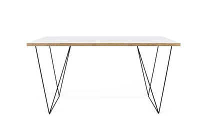 TEMAHOME - Flow Desk in Pure White & Plywood / Black Lacquered Steel - 9500053214 veiw 5