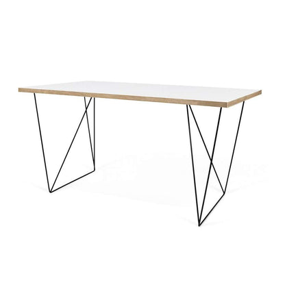 TEMAHOME - Flow Desk in Pure White & Plywood / Black Lacquered Steel - 9500053214 veiw 6