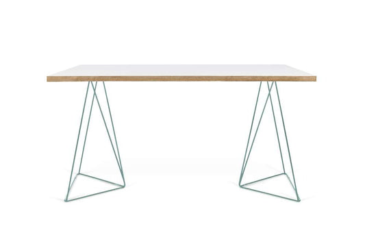 TEMAHOME - Flow Desk in Pure White & Plywood / Sea Green Lacquered Steel - 9500053238 veiw 1