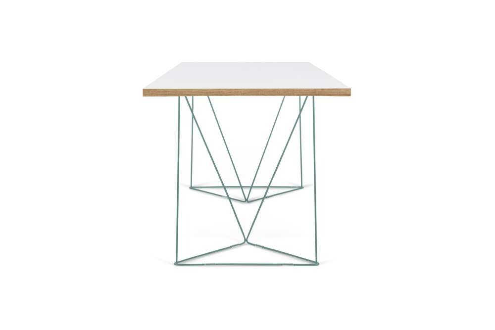TEMAHOME - Flow Desk in Pure White & Plywood / Sea Green Lacquered Steel - 9500053238 veiw 3
