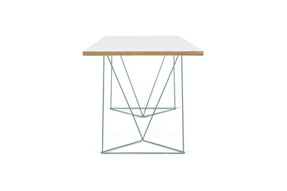TEMAHOME - Flow Desk in Pure White & Plywood / Sea Green Lacquered Steel - 9500053238 veiw 3