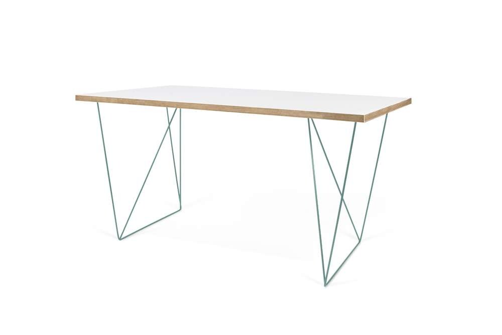 TEMAHOME - Flow Desk in Pure White & Plywood / Sea Green Lacquered Steel - 9500053238 veiw 5