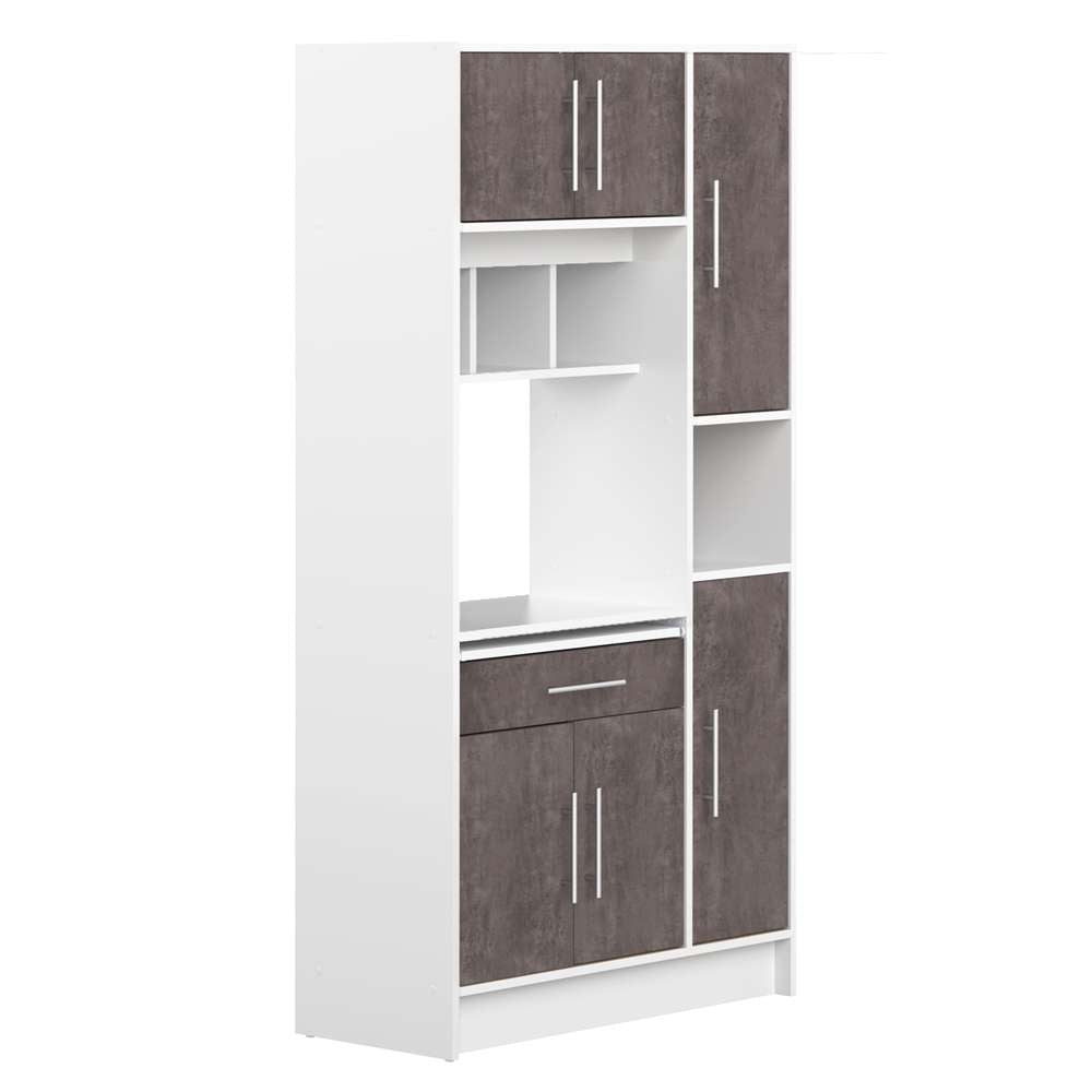 TEMAHOME - Louise Kitchen Pantry in White / Concrete Look - X8070X2198A80 veiw 3