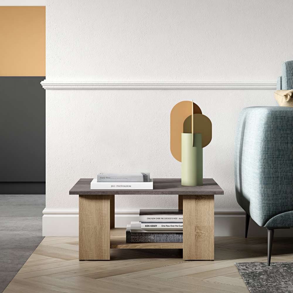 TEMAHOME - Square 67 Coffee Table in Oak Color / Concrete Look - E2084A3498X00 veiw 5