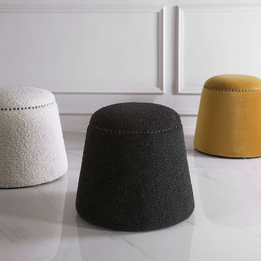 Uttermost - Gumdrop Black Ottoman  - 23575 veiw 3