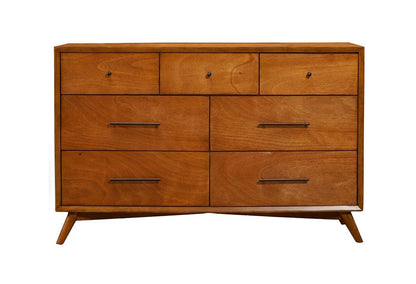 Alpine Furniture - Flynn Mid Century Modern 7 Drawer Dresser, Acorn - 966-03 view 1
