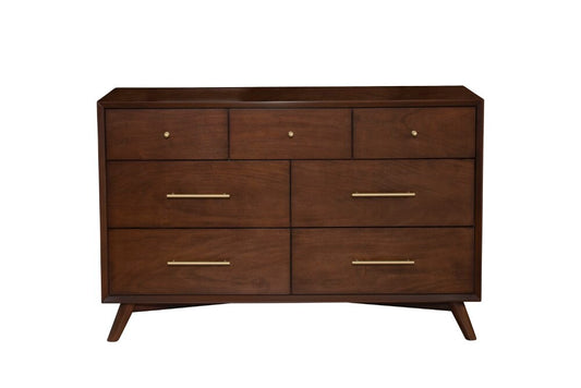 Alpine Furniture - Flynn Mid Century Modern 7 Drawer Dresser, Walnut - 966WAL-03 veiw 1