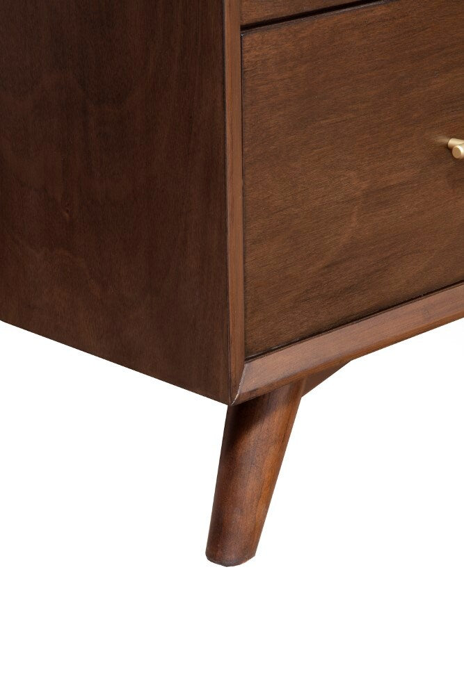 Alpine Furniture - Flynn Mid Century Modern 7 Drawer Dresser, Walnut - 966WAL-03 veiw 4