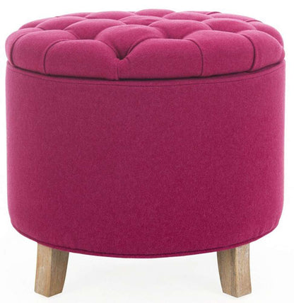 Safavieh - Amiela Tuffted Ottoman - Berry - HUD8220U veiw 1