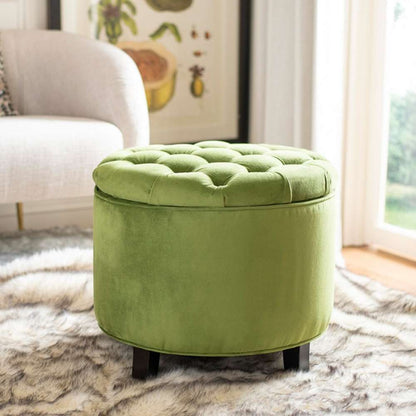 Safavieh - Amiela Tuffted Ottoman - Fern - HUD8220R veiw 2