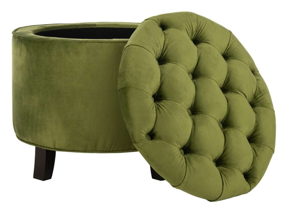 Safavieh - Amiela Tuffted Ottoman - Fern - HUD8220R veiw 3