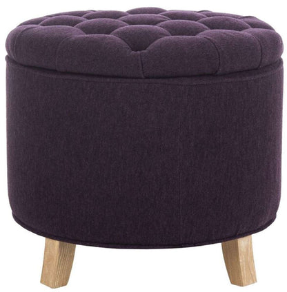 Safavieh - Amiela Tuffted Ottoman - Plum - HUD8220T veiw 1