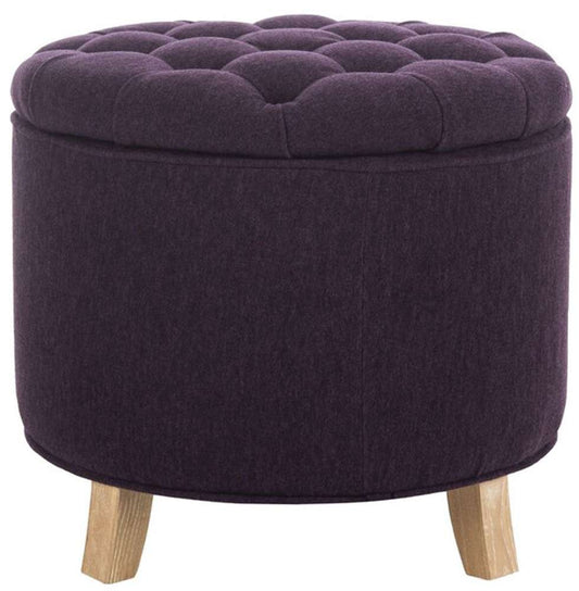 Safavieh - Amiela Tuffted Ottoman - Plum - HUD8220T veiw 1