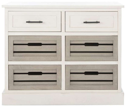 Safavieh - Briar 6Drw Storage Unit - Distrssed White - Greige - STG5701A veiw 1