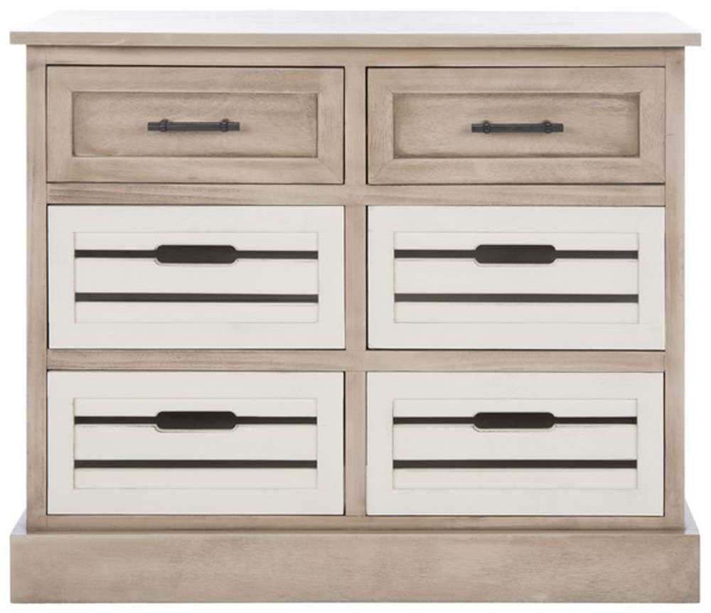 Safavieh - Briar 6Drw Storage Unit - Sand - Distressed White - STG5701B veiw 1