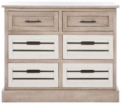 Safavieh - Briar 6Drw Storage Unit - Sand - Distressed White - STG5701B veiw 1