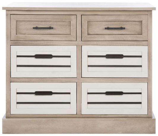 Safavieh - Briar 6Drw Storage Unit - Sand - Distressed White - STG5701B veiw 1