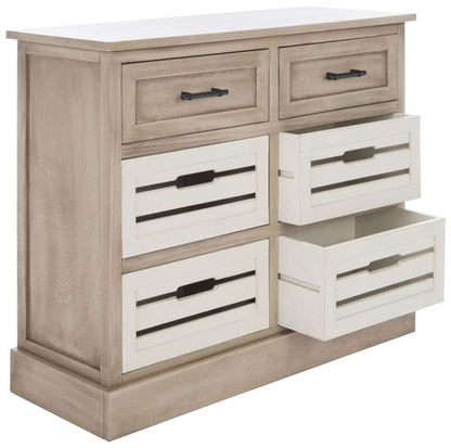 Safavieh - Briar 6Drw Storage Unit - Sand - Distressed White - STG5701B veiw 4