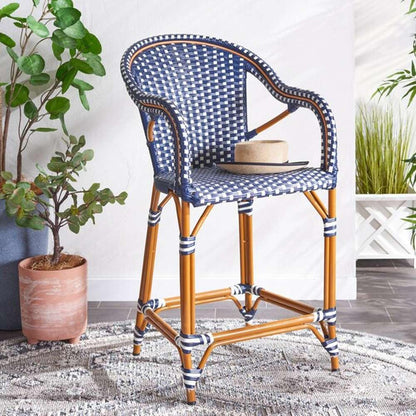 Safavieh - California Counter Stool W Arm - Navy - White - PAT7533E veiw 2