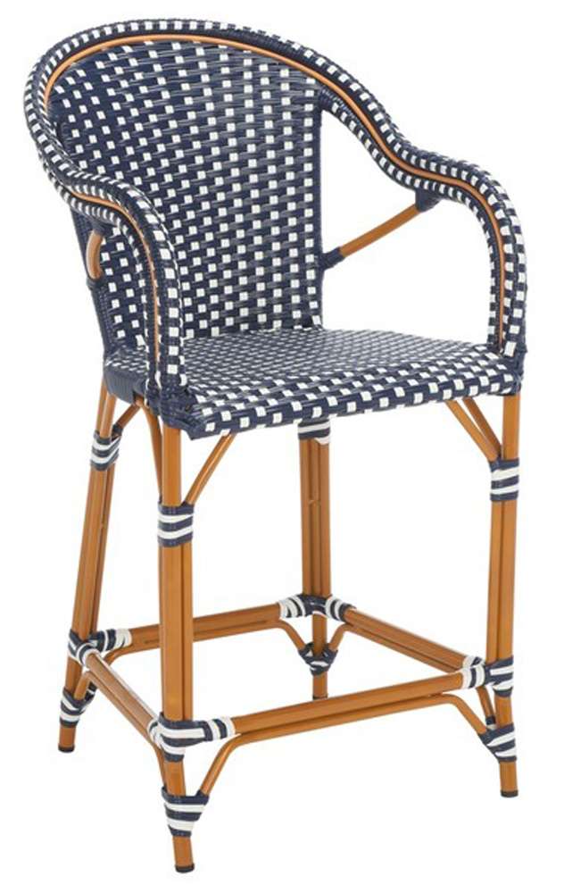 Safavieh - California Counter Stool W Arm - Navy - White - PAT7533E veiw 3
