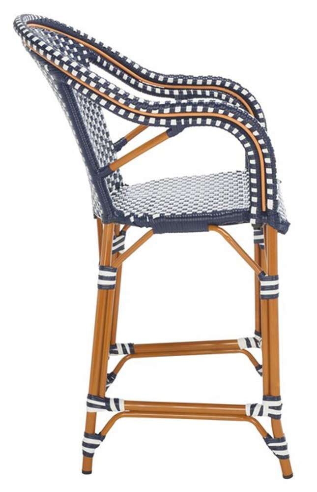 Safavieh - California Counter Stool W Arm - Navy - White - PAT7533E veiw 4