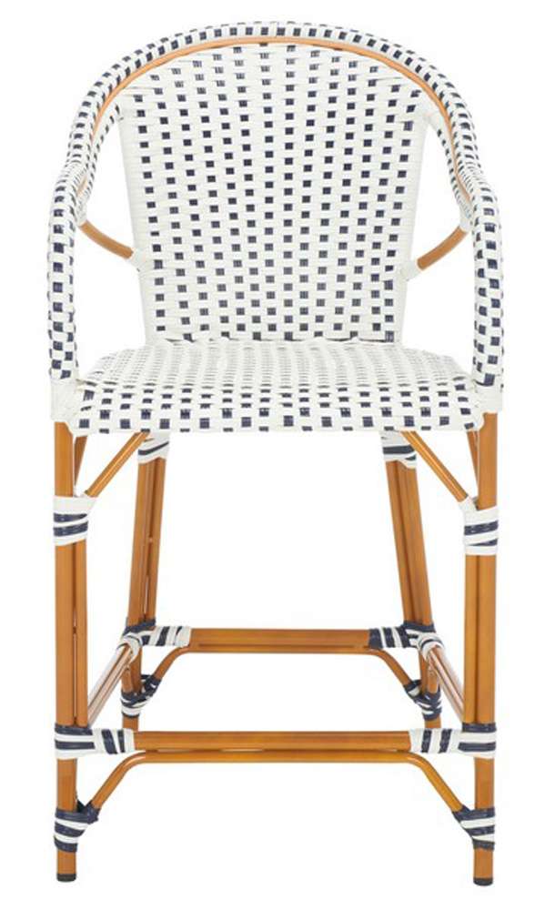 Safavieh - California Counter Stool W Arm - White - Navy - PAT7533D veiw 1