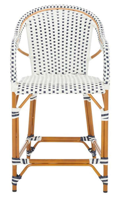 Safavieh - California Counter Stool W Arm - White - Navy - PAT7533D veiw 1