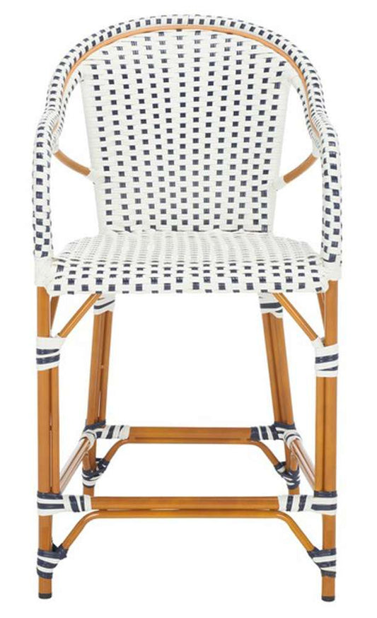 Safavieh - California Counter Stool W Arm - White - Navy - PAT7533D veiw 1