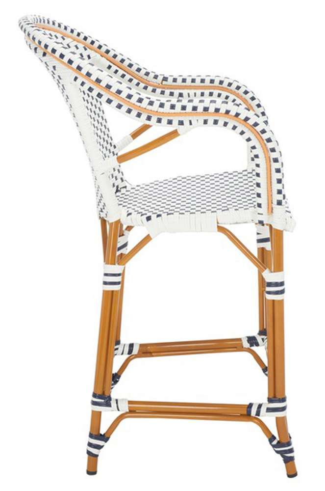 Safavieh - California Counter Stool W Arm - White - Navy - PAT7533D veiw 4