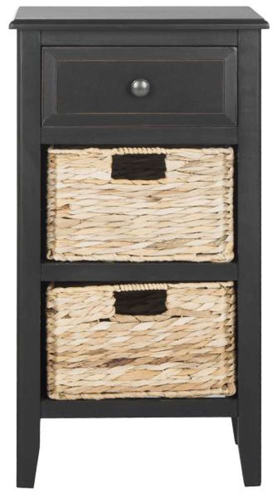 Safavieh - Everly Drawer Side Table - Distressed Black  - AMH5743A veiw 1