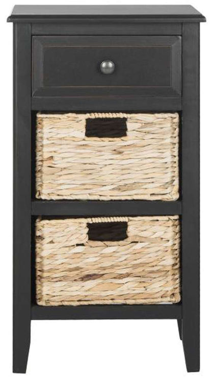 Safavieh - Everly Drawer Side Table - Distressed Black  - AMH5743A veiw 1