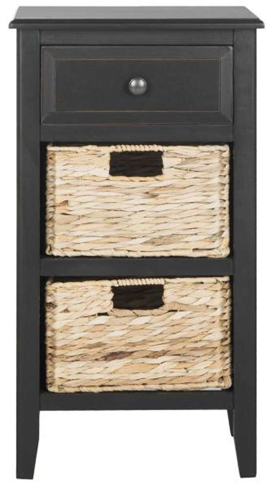Safavieh - Everly Drawer Side Table - Distressed Black  - AMH5743A veiw 1