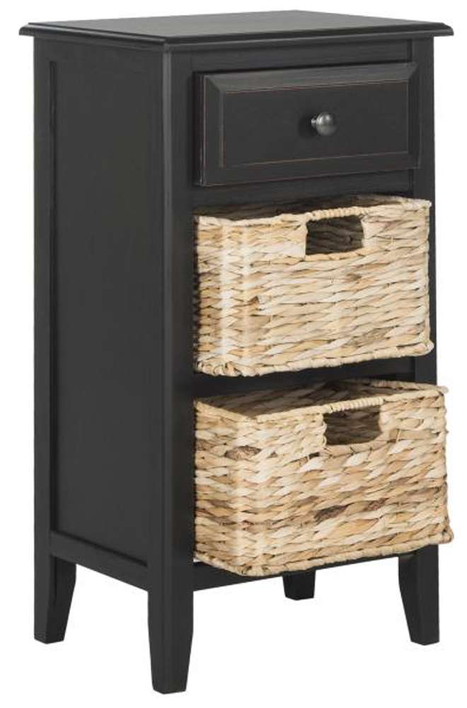 Safavieh - Everly Drawer Side Table - Distressed Black  - AMH5743A veiw 2