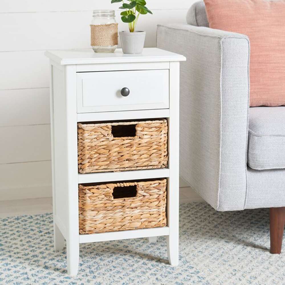 Safavieh - Everly Drawer Side Table - Vintage White - AMH5743B veiw 2