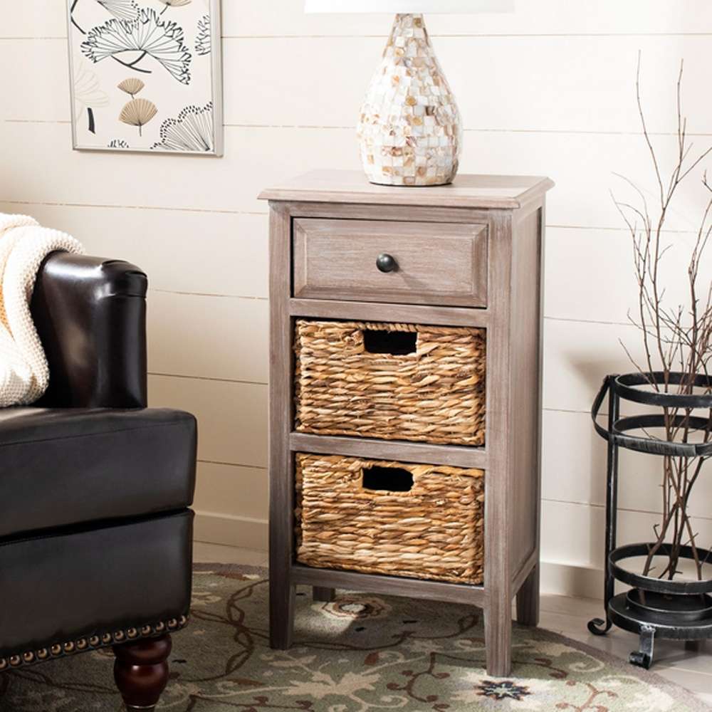 Safavieh - Everly Drawer Side Table - White Washed - AMH5743E veiw 2