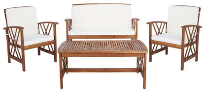 Safavieh - Fontana 4 Pc Outdoor Set - Natural - Beige - PAT7008A veiw 1