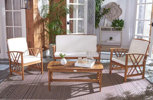 Safavieh - Fontana 4 Pc Outdoor Set - Natural - Beige - PAT7008A veiw 2