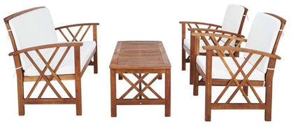 Safavieh - Fontana 4 Pc Outdoor Set - Natural - Beige - PAT7008A veiw 3