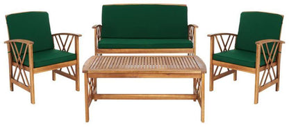 Safavieh - Fontana 4 Pc Outdoor Set - Natural - Green - PAT7008N veiw 1