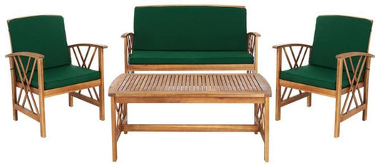 Safavieh - Fontana 4 Pc Outdoor Set - Natural - Green - PAT7008N veiw 1