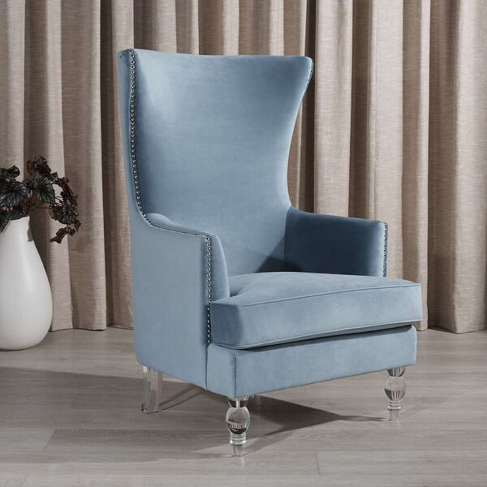 Safavieh - Geode Modern Wingback Chair - Light Blue - SFV4745B veiw 2