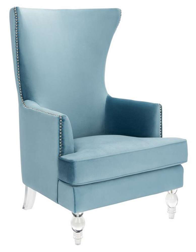 Safavieh - Geode Modern Wingback Chair - Light Blue - SFV4745B veiw 3