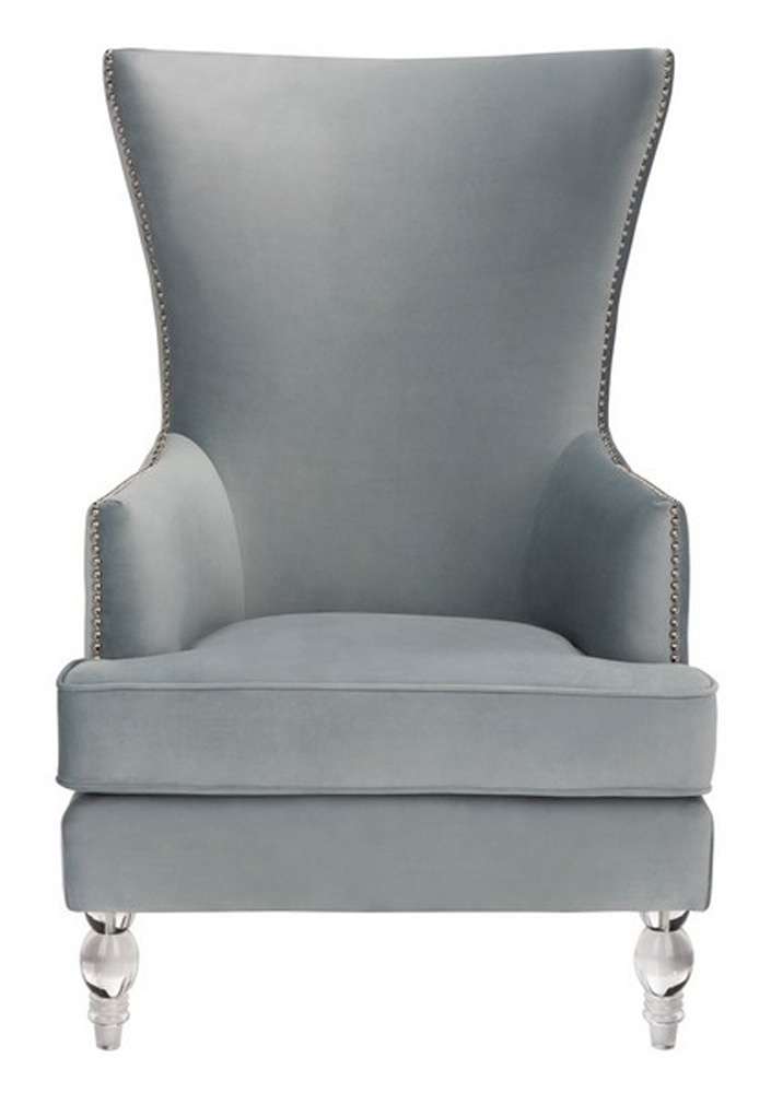 Safavieh - Geode Modern Wingback Chair - Light Silver - SFV4745A veiw 1