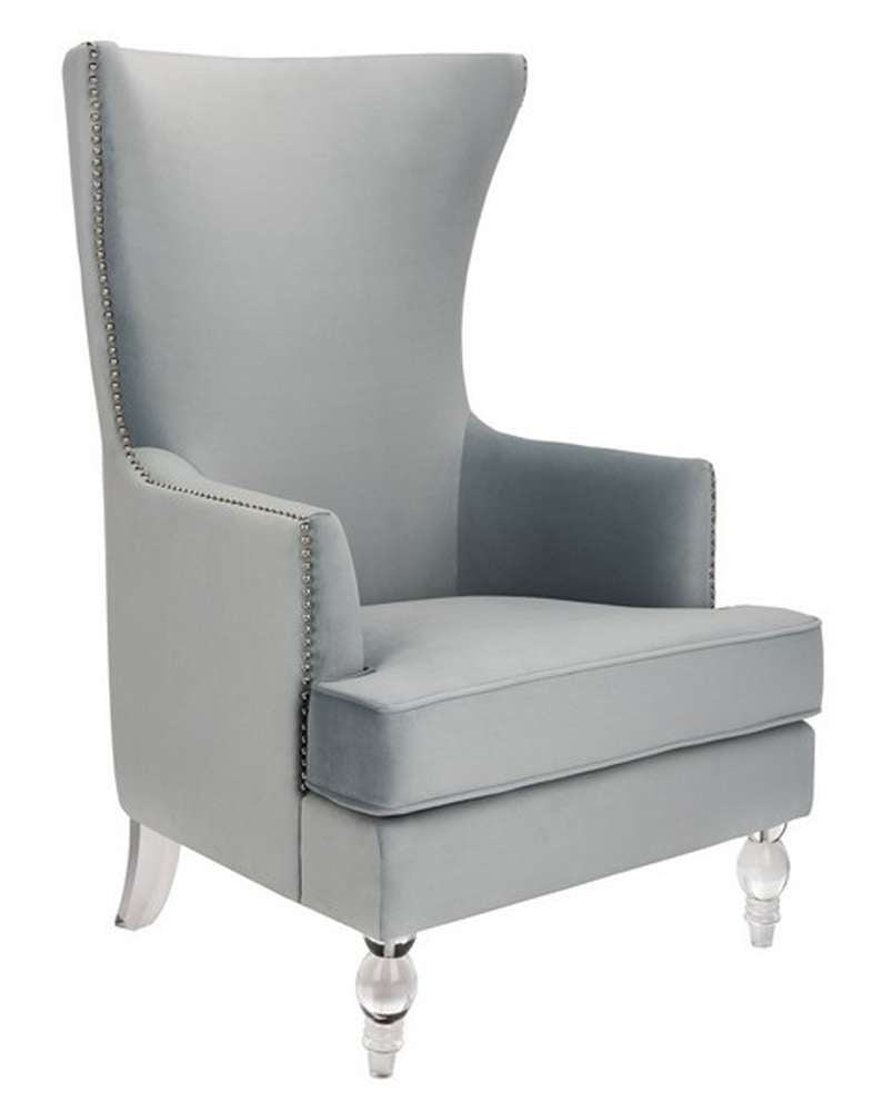 Safavieh - Geode Modern Wingback Chair - Light Silver - SFV4745A veiw 3