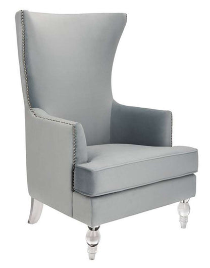 Safavieh - Geode Modern Wingback Chair - Light Silver - SFV4745A veiw 3